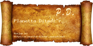Planetta Ditmár névjegykártya